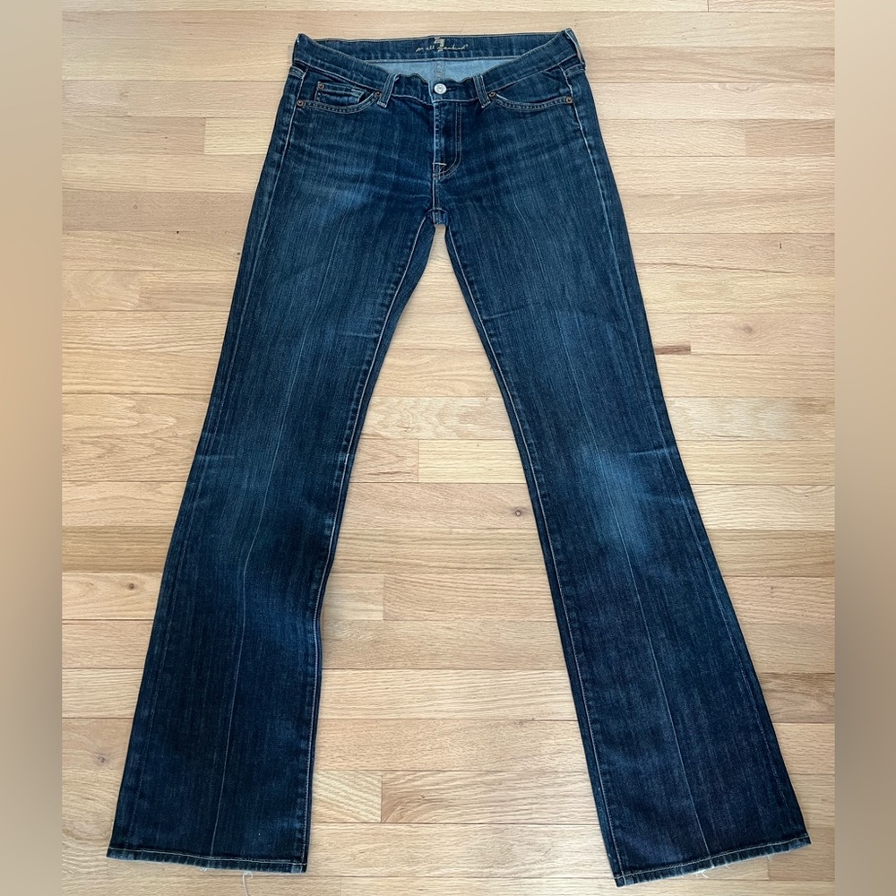 7 For All Mankind Dark Blue Boot Cut Jeans